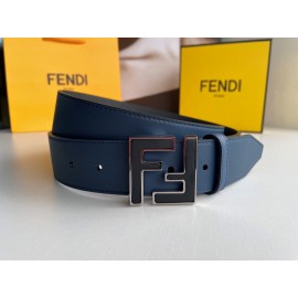 Fendi Double Side Calf Leather Metal Buckle 40mm Belt For Men Blue