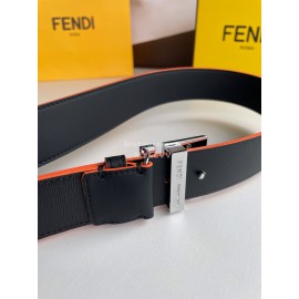 Fendi Double Side Calf Leather Orange Metal Buckle 40mm Belt For Men