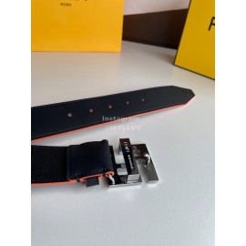 Fendi Double Side Calf Leather Orange Metal Buckle 40mm Belt For Men