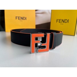 Fendi Double Side Calf Leather Orange Metal Buckle 40mm Belt For Men