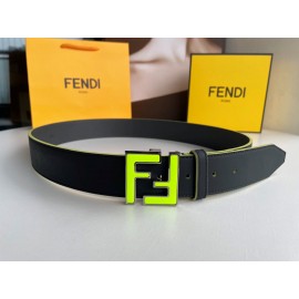 Fendi Double Side Calf Leather Yellow Metal Buckle 40mm Belt For Men