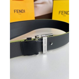 Fendi Double Side Calf Leather Yellow Metal Buckle 40mm Belt For Men