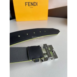 Fendi Double Side Calf Leather Yellow Metal Buckle 40mm Belt For Men