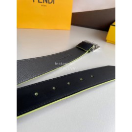 Fendi Double Side Calf Leather Yellow Metal Buckle 40mm Belt For Men