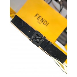 Fendi Fashion Calf Leather Black Ff Buckle 40mm Belt 