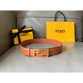Fendi Vintage Calf Leather Ff Buckle 34mm Belt For Men And Women