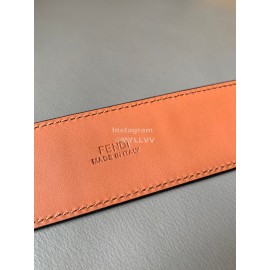 Fendi Vintage Calf Leather Ff Buckle 34mm Belt For Men And Women