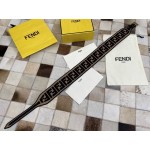 Fendi New Embroidered Pure Copper Buckle Belt Coffee