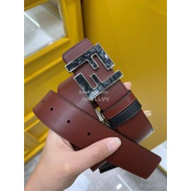 Fendi New Calf Leather Ff Buckle 35mm Belt For Men 
