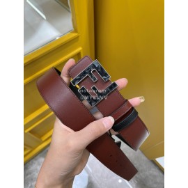 Fendi New Calf Leather Ff Buckle 35mm Belt For Men 