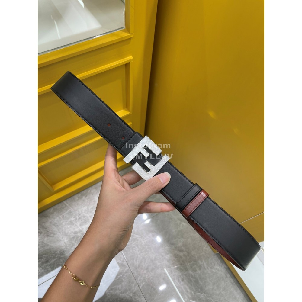 Fendi Calf Leather Ff Buckle 35mm Fashion Belt For Men 