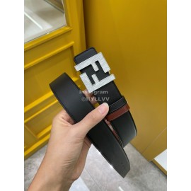 Fendi Calf Leather Ff Buckle 35mm Fashion Belt For Men 