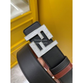 Fendi Calf Leather Ff Buckle 35mm Fashion Belt For Men 