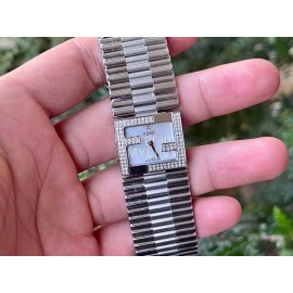 Fendi Mania Series Stainless Steel Case Diamond Watch White