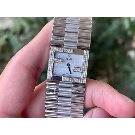 Fendi Mania Series Stainless Steel Case Diamond Watch White