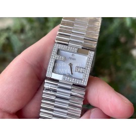 Fendi Mania Series Stainless Steel Case Diamond Watch White