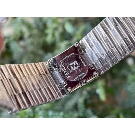 Fendi Mania Series Stainless Steel Case Diamond Watch White