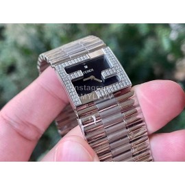 Fendi Mania Series Stainless Steel Case Diamond Watch Black