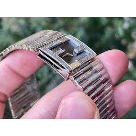 Fendi Mania Series Stainless Steel Case Diamond Watch Black