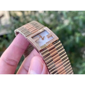 Fendi Mania Series New Stainless Steel Case Diamond Watch White