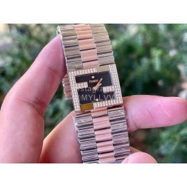 Fendi Mania Series New Stainless Steel Case Diamond Watch Black