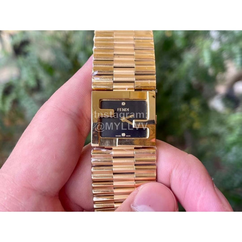 Fendi Mania Series Gold Stainless Steel Case Watch Black