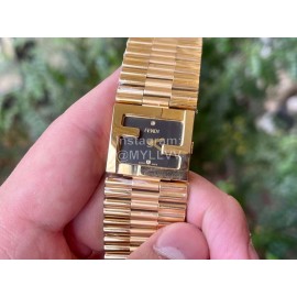 Fendi Mania Series Gold Stainless Steel Case Watch Black