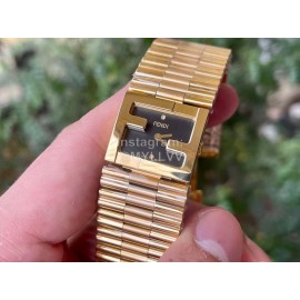 Fendi Mania Series Gold Stainless Steel Case Watch Black