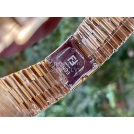 Fendi Mania Series Gold Stainless Steel Case Diamond Watch Red