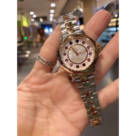 Fendi Fashion Diamond Dial Steel Strap Watch For Women