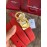 Ferragamo New Red Calf Leather Gold Buckle 25mm Belt For Women