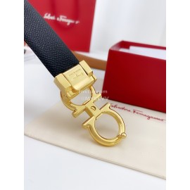 Ferragamo Calf Leather Gold Buckle 25mm New Belt For Women Tan