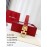 Ferragamo Calf Leather Gold Buckle 25mm New Belt For Women Red