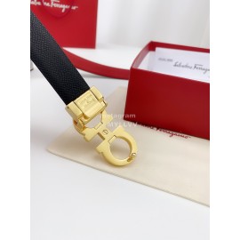 Ferragamo Calf Leather Gold Buckle 25mm New Belt For Women Red