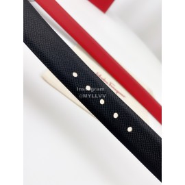 Ferragamo Calf Leather Gold Buckle 25mm New Belt For Women Red