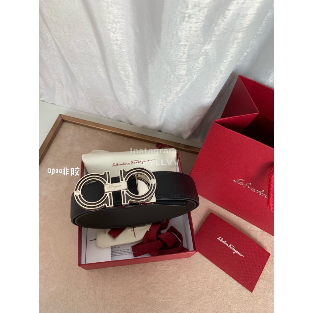 Ferragamo Double Side Calf Leather 35mm Belt For Men