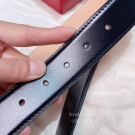 Ferragamo Black Calf Leather Gold Buckle 35mm Belt For Men