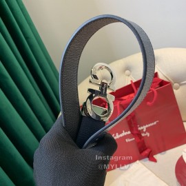 Ferragamo Calf Leather Pure Copper Buckle 35mm Belt For Men Blue