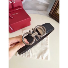 Ferragamo Double Side Calf Leather Gold Buckle 35mm Belt For Men 