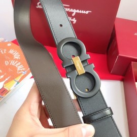 Ferragamo Calf Leather Gancio Buckle Belt For Men 