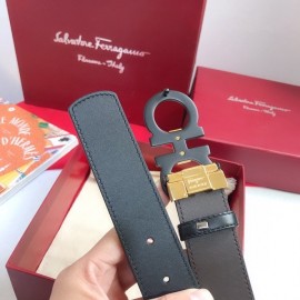 Ferragamo Calf Leather Gancio Buckle Belt For Men 