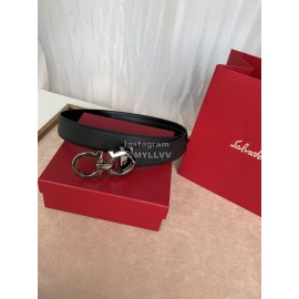 Ferragamo Classic Calf Leather Gun Color Buckle 35mm Belt For Men 