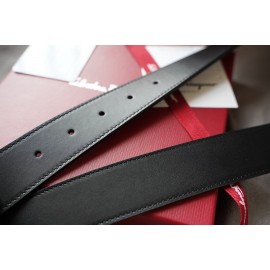 Ferragamo Elegant Calf Leather Gun Color Buckle 35mm Belt 