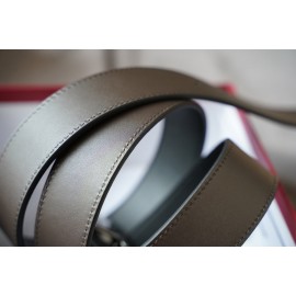 Ferragamo Elegant Calf Leather Gun Color Buckle 35mm Belt 