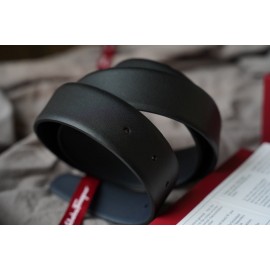 Ferragamo Elegant Calf Leather Gold Buckle 35mm Belt 