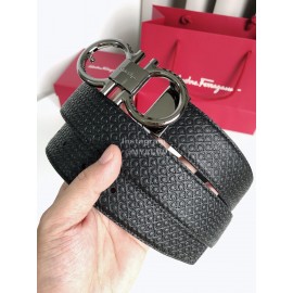 Ferragamo New Cowhide Electroplated Gun Color Buckle 35mm Belt For Men