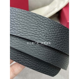 Ferragamo Black Cowhide Pure Copper Gold Gancini Buckle 35mm Belt 