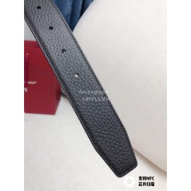 Ferragamo New Calf Leather Pure Copper Gold Gancini Buckle 35mm Belt