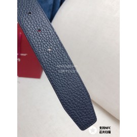 Ferragamo New Calf Leather Pure Copper Gold Gancini Buckle 35mm Belt