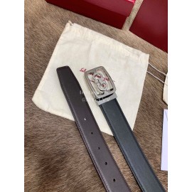 Ferragamo Cowhide Pure Copper Square Buckle 35mm Belt Black